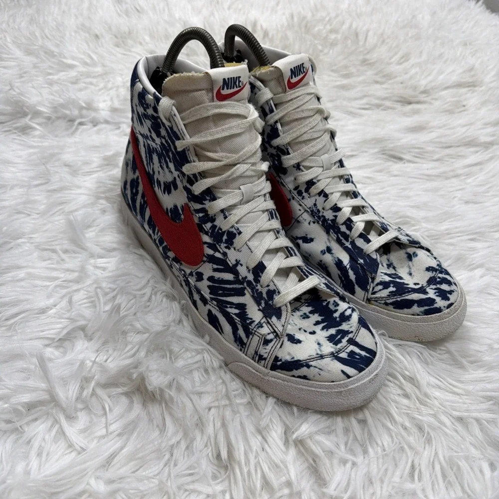 Nike Shoes Blazer '77 Vintage Mid Blue Tie-Dye Size 14 CZ7874-600 Canvas Sneaker